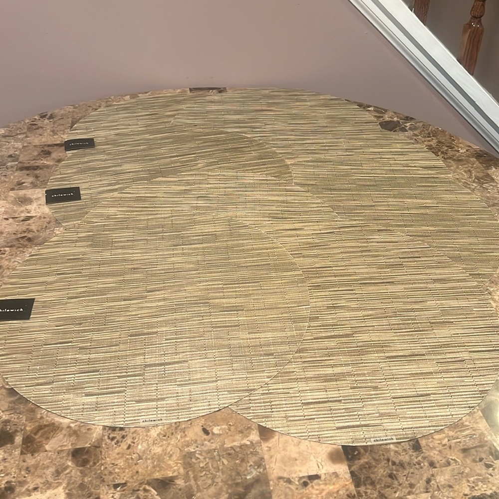 Chilewich Bamboo Round Camel Easy-Care Placemat, Set of 8